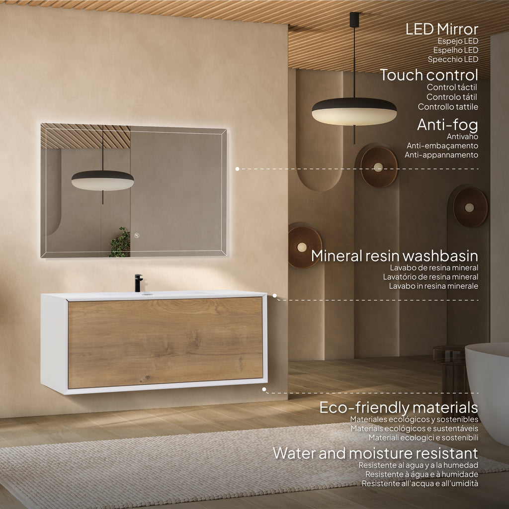 Hebe - Conjunto de Casa de Banho Suspenso - Disponível em 90 cm