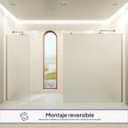 FIONA - Painel de Duche Walk-In em Vidro Fosco 10mm com perfil e Barra Estabilizadora Cromado
