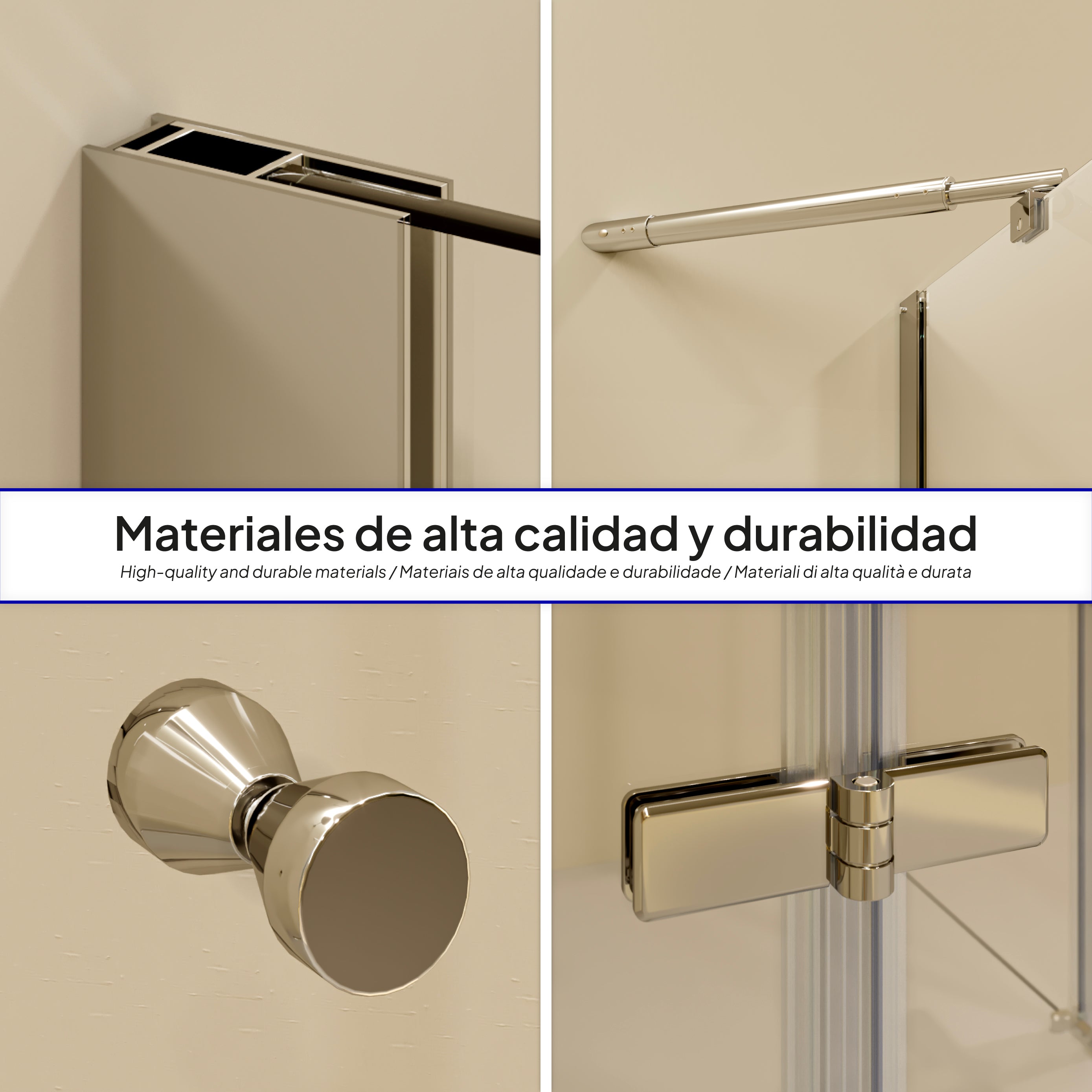 ALICE - Cabine de duche de canto com portas articuladas em vidro temperado