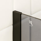 OLIVIA - Painel de Duche Walk-In em Vidro Escuro 10mm com Perfil e Barra Estabilizadora Preto