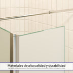 FIONA - Painel de Duche Walk-In com Painel Lateral Giratório 40 cm em Vidro Satinado 10mm com Perfil e Barra Estabilizadora Cromado