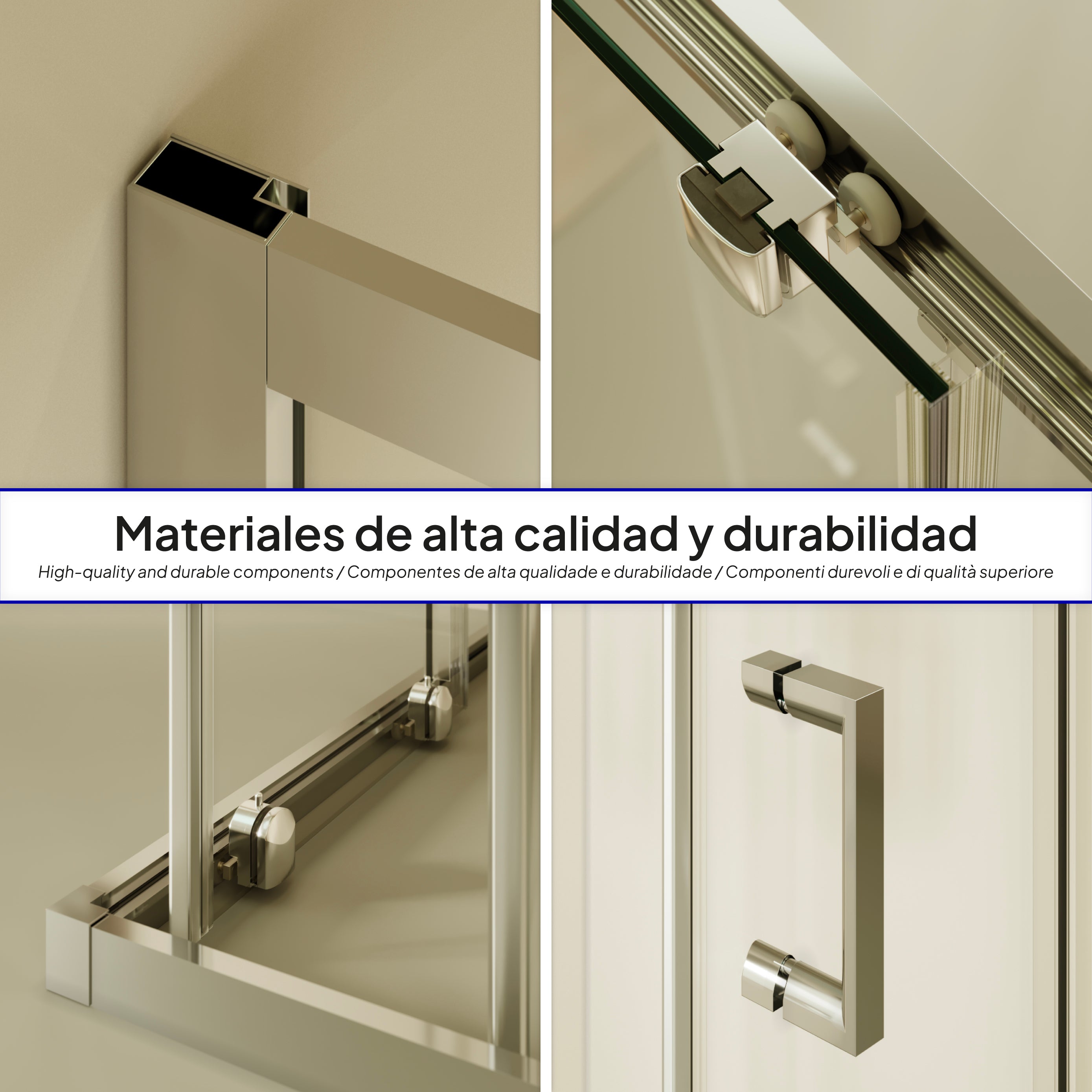 DIANA - Cabine de duche de entrada de canto com portas de correr em vidro temperado