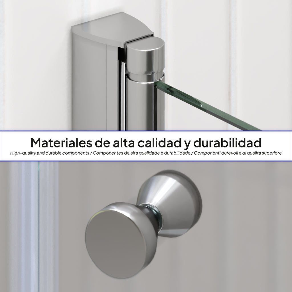 MILA - Porta dobrável em vidro temperado de 6 mm - Vários tamanhos