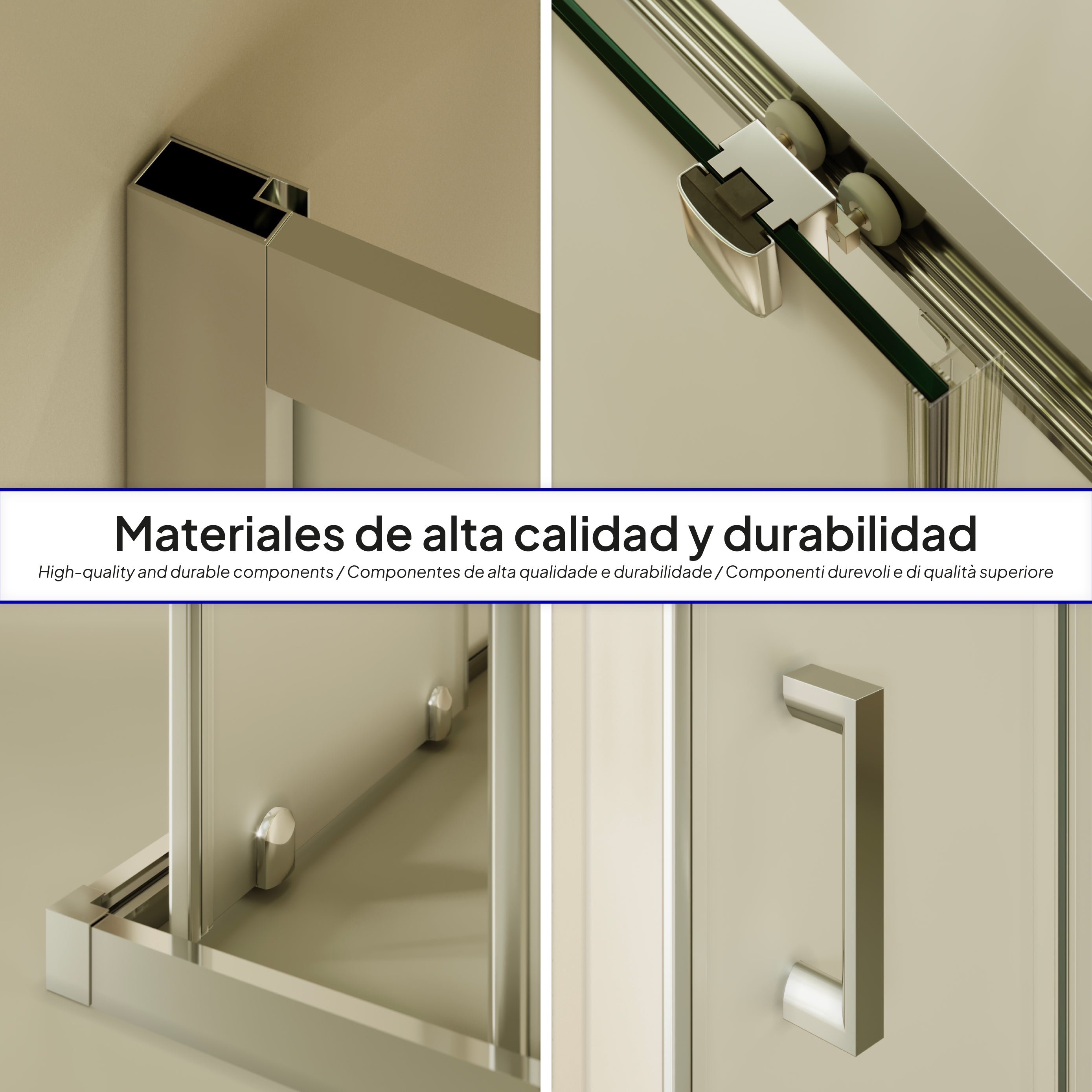 DIANA - Cabine de duche de entrada de canto com portas de correr em vidro temperado fosco