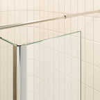 FIONA - Painel de Duche Walk-In com Painel Lateral Fixo 40 cm a 90º em Vidro Transparente 10mm com Perfil e Barra Estabilizadora Cromado