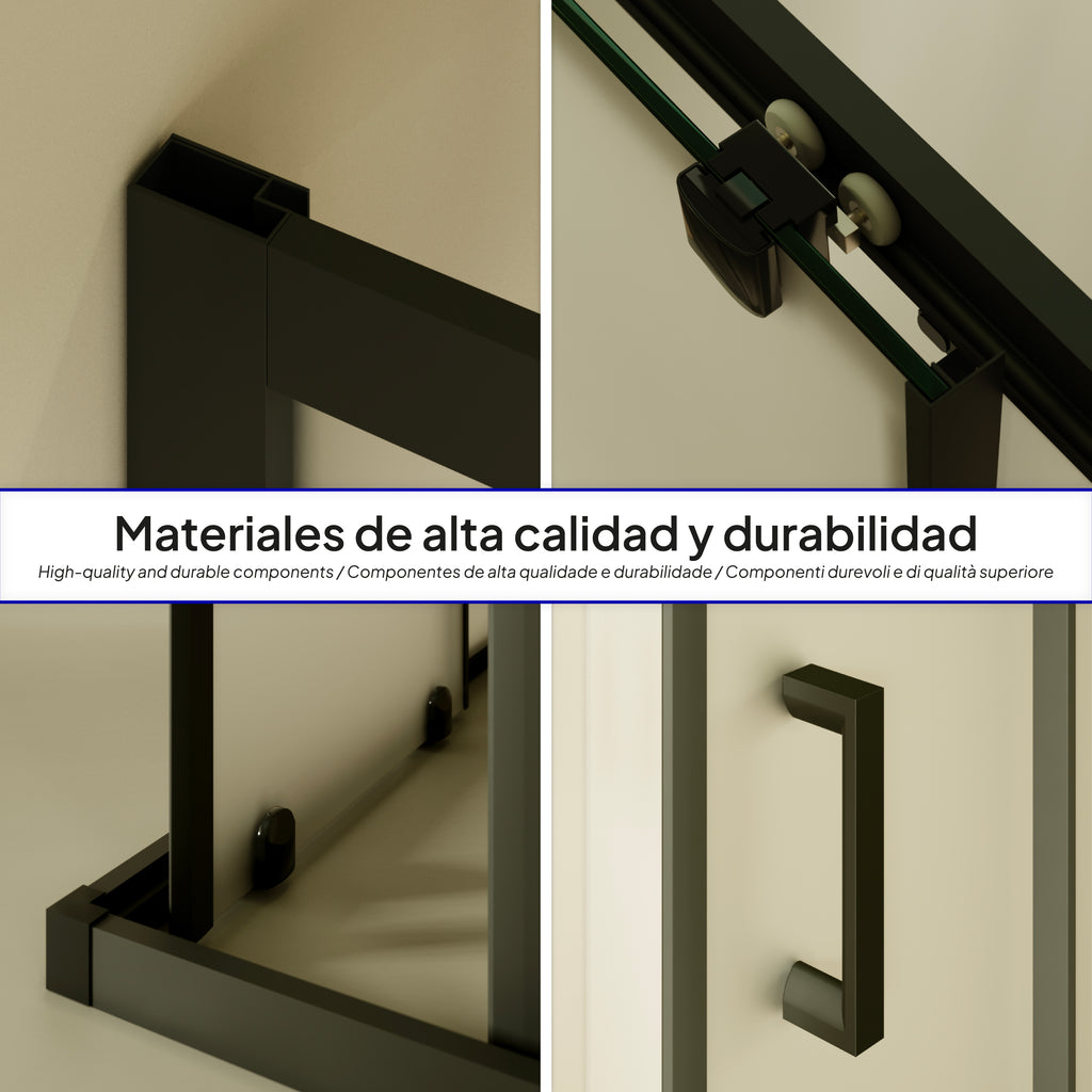 DIANA - Cabine de duche de entrada de canto com portas de correr em vidro fosco temperado