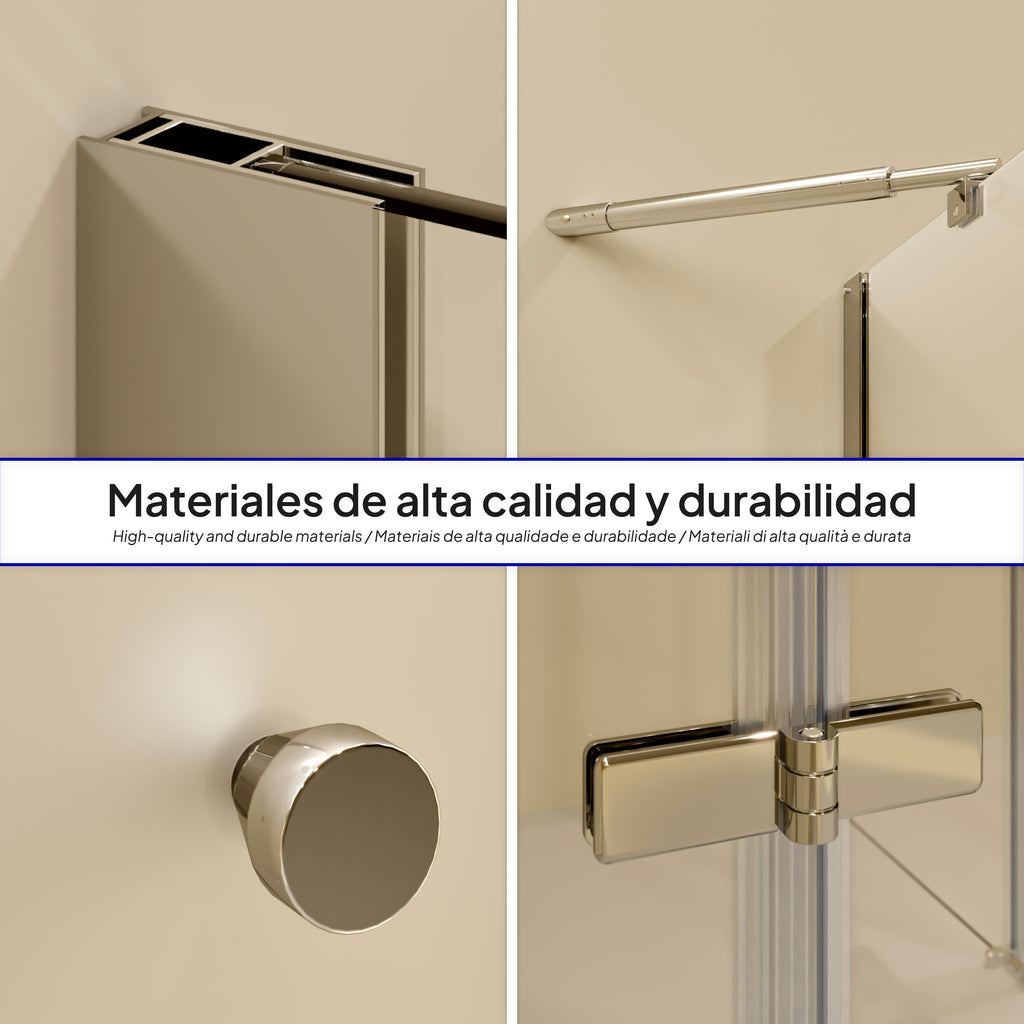 ALICE - Cabine de duche com portas articuladas em vidro temperado meio fosco