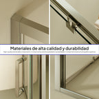 ISADORA - Cabine de duche de entrada frontal com portas articuladas em vidro temperado e perfis cromados