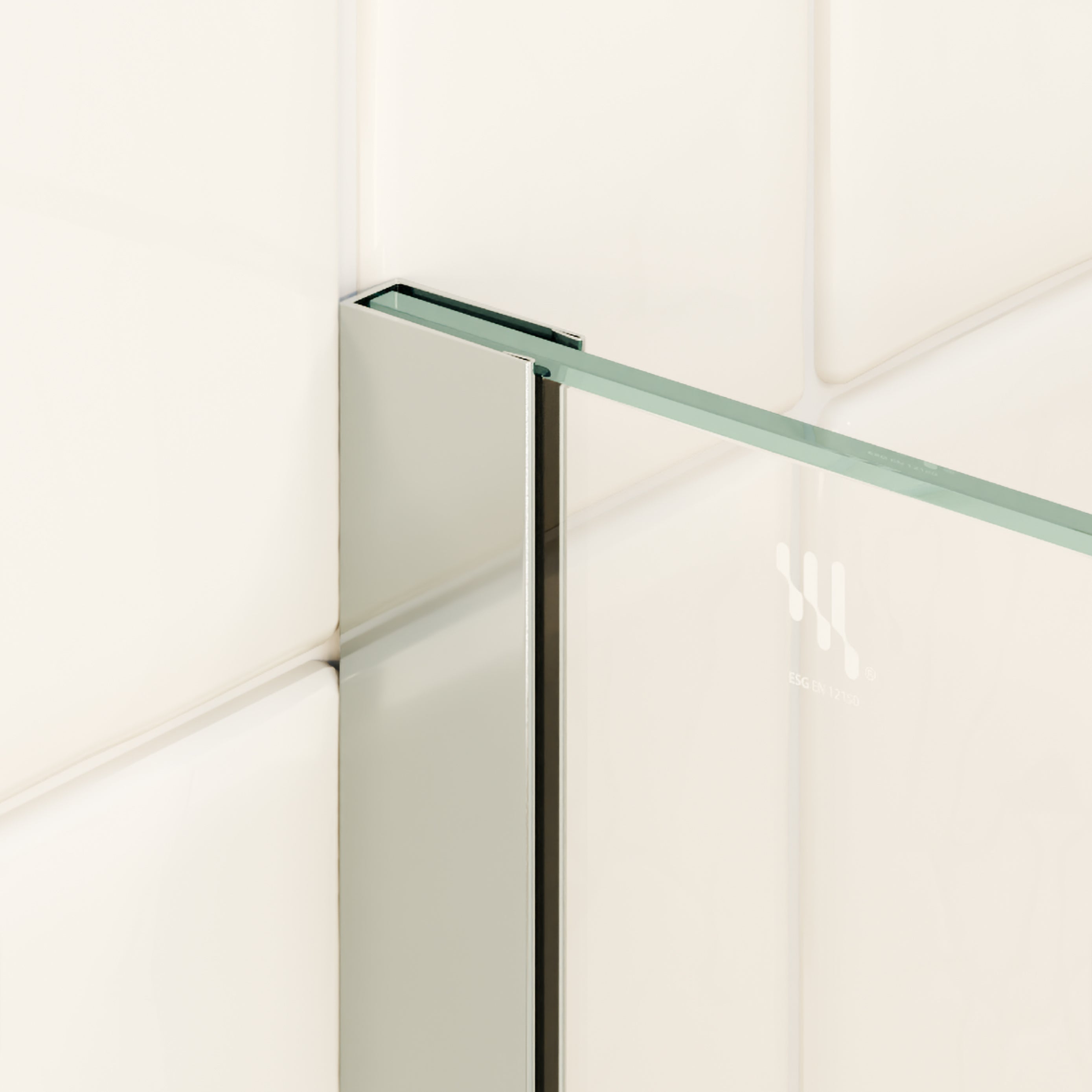 FIONA - Painel de Duche Walk-In em Vidro Transparente 10mm com Perfil e Barra Estabilizadora Cromado