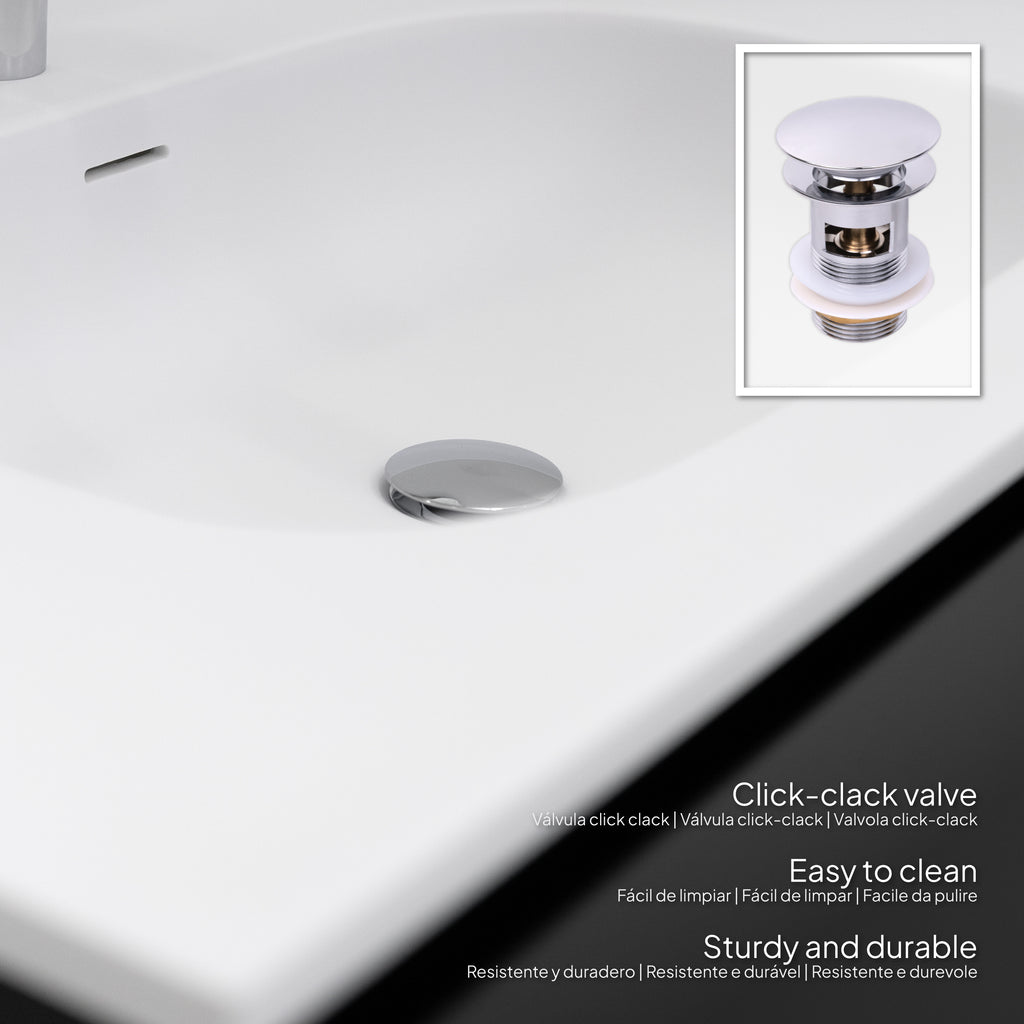 Dafne – Móvel de Lavatório Suspenso 120 cm em Preto Mate com Soft-Close