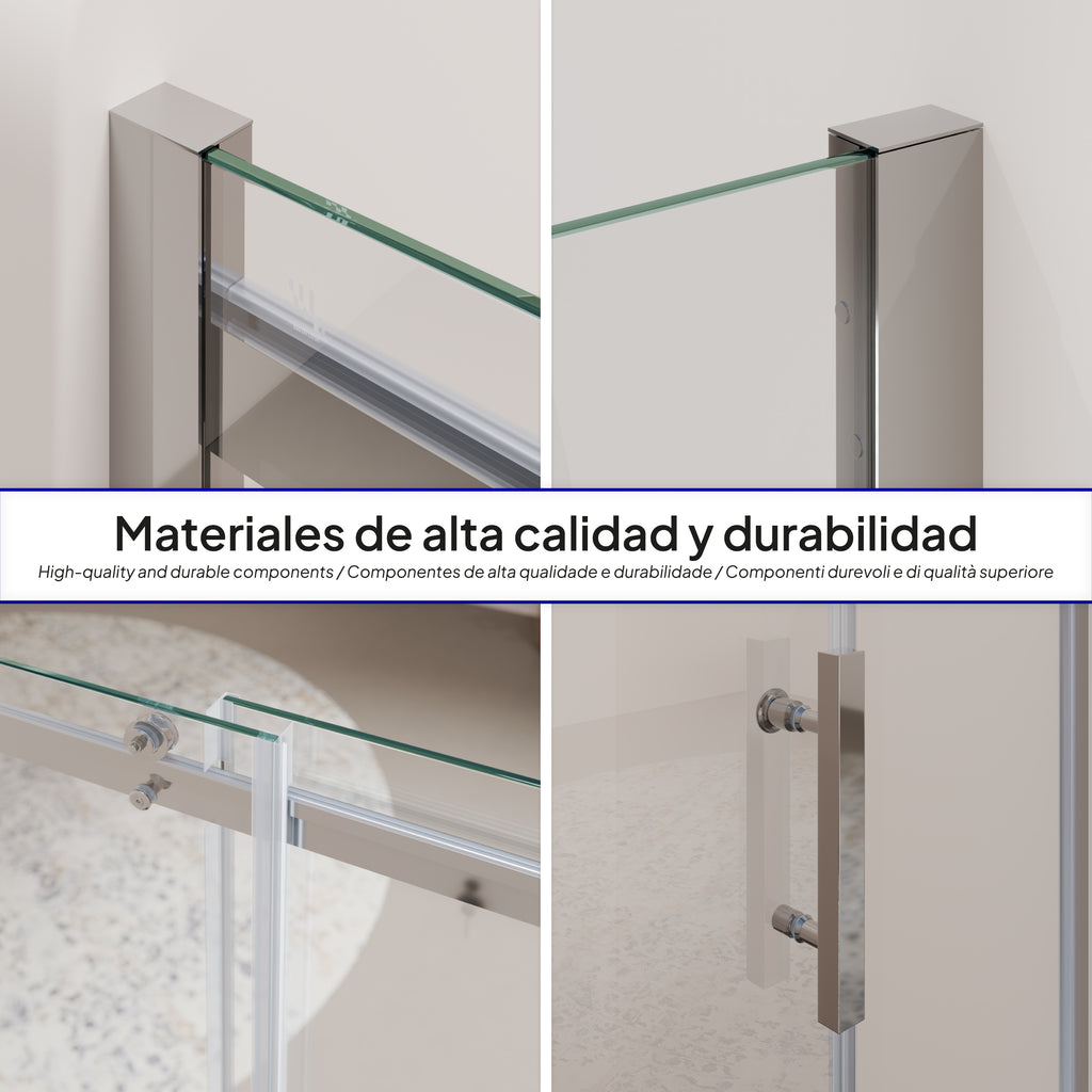 VIOLA - Cabine de duche com porta de correr em vidro temperado de 8mm com altura de 200cm