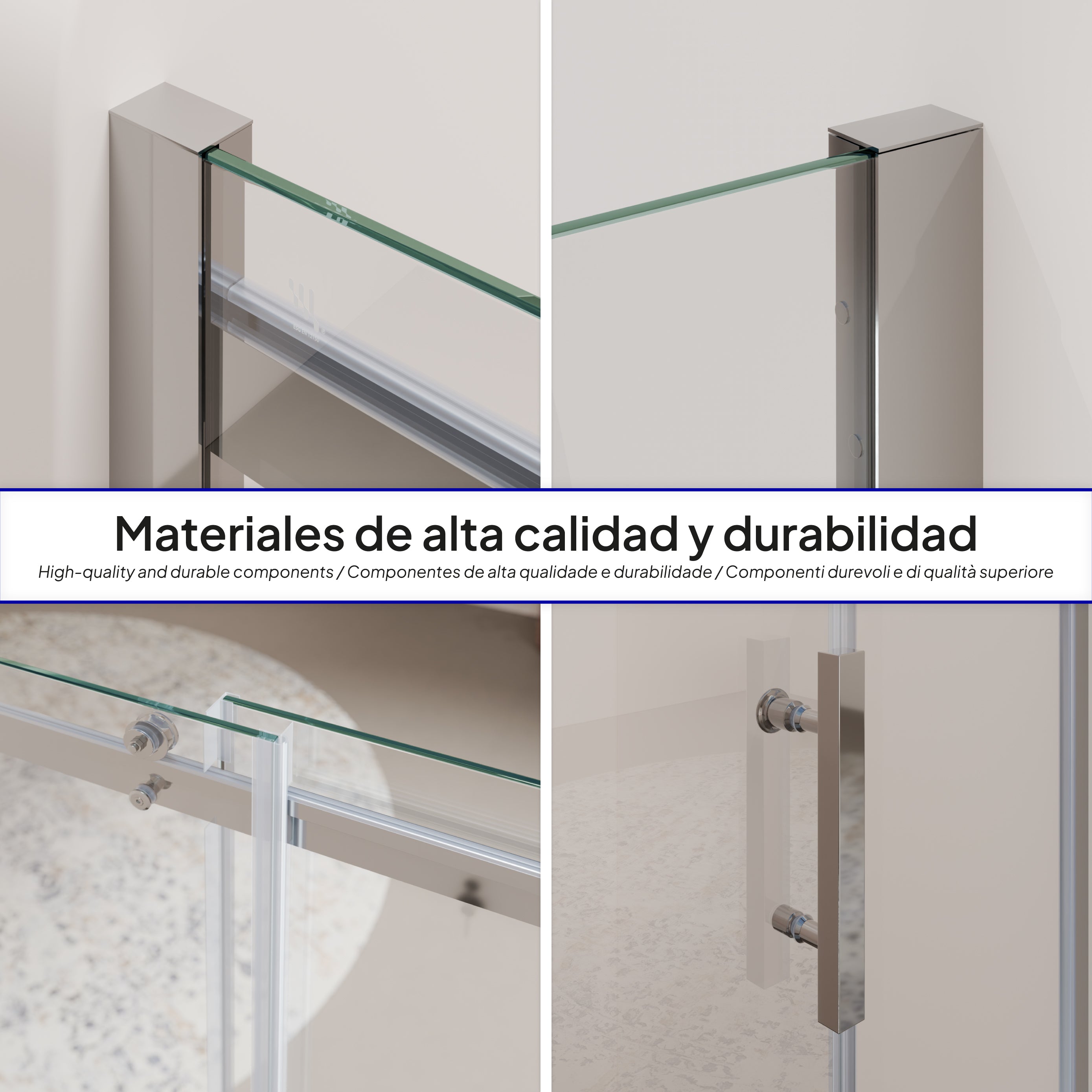 VIOLA - Cabine de duche com porta de correr em vidro temperado de 8mm com altura de 200cm