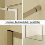 GIANNA - Painel de Duche Walk-In em Vidro Temperado com Perfil Cromado e Barra Estabilizadora