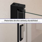 STELLA - Porta de duche com portas batentes em vidro temperado e perfis pretos