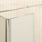 FIONA - Painel de Duche Walk-In com Painel Lateral Fixo 40 cm a 90º em Vidro Satinado 10mm com Perfil e Barra Estabilizadora Cromado