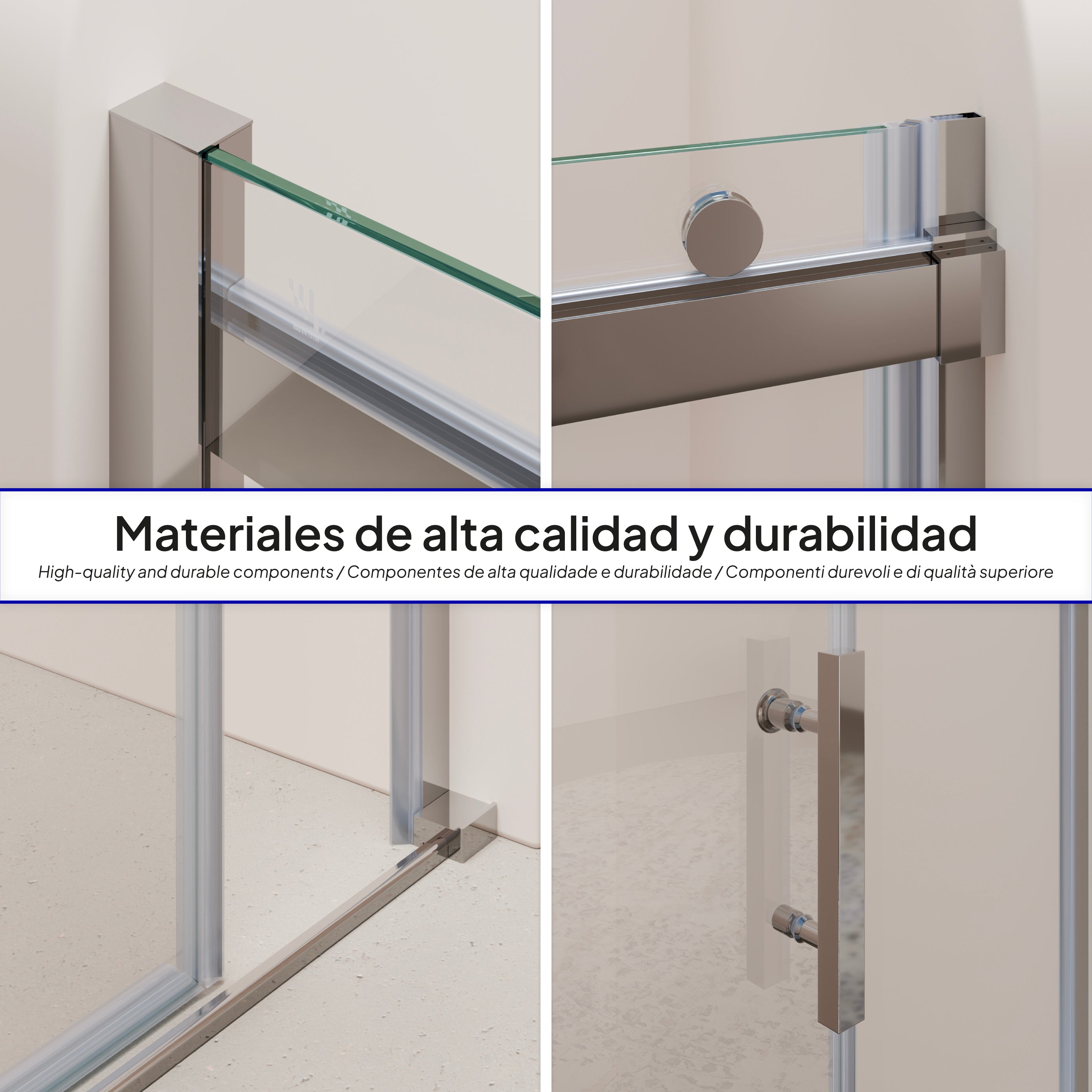 VIOLA - Frontal de duche com porta de correr em vidro temperado de 8 mm - Vários tamanhos