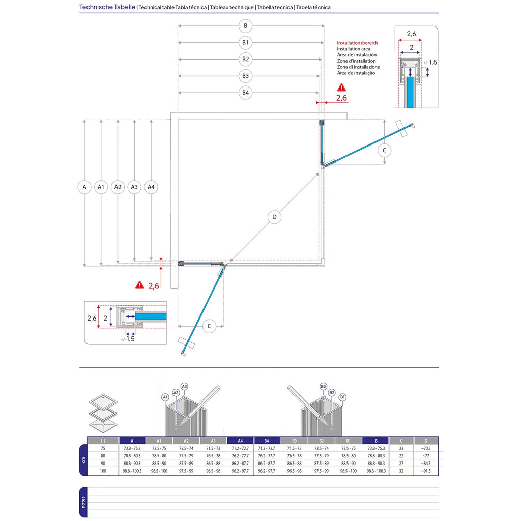 JAYLA - Cabine de duche reversível, portas de abrir, vidro6 mm e perfis cromados