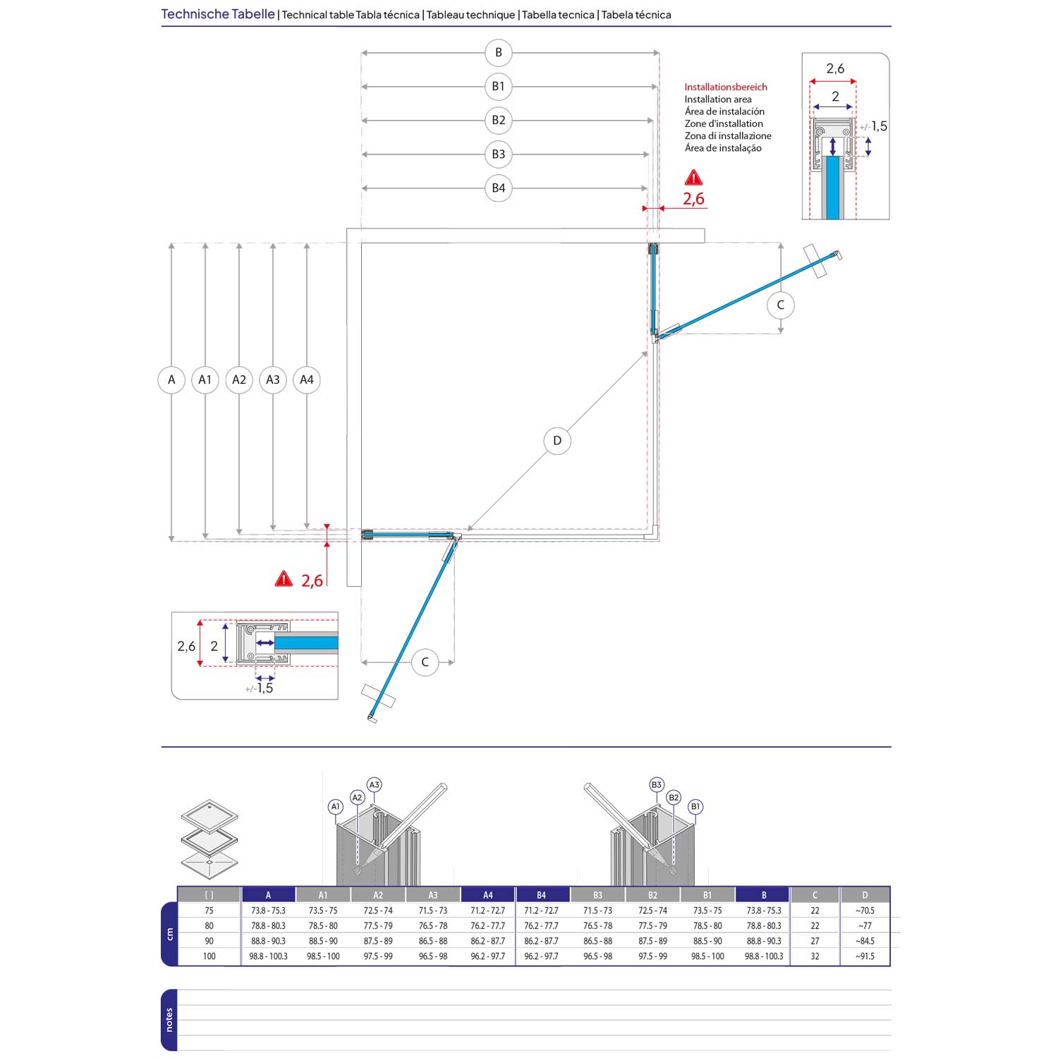 JAYLA - Cabine de duche reversível, portas de abrir, vidro6 mm e perfis cromados
