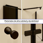 ALICE - Cabine de duche de canto com portas articuladas em vidro temperado e perfis pretos