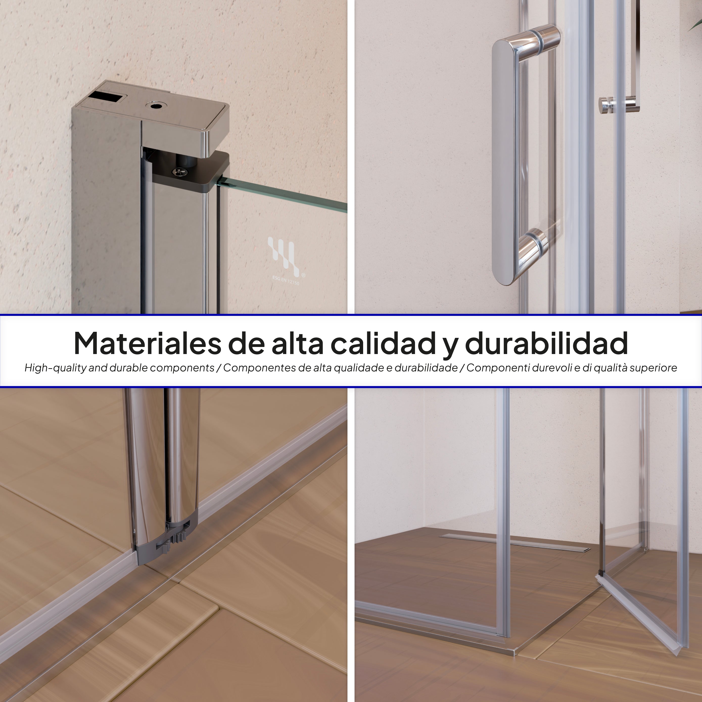 ALINA - Cabine de duche de entrada de canto com portas dobráveis em vidro temperado