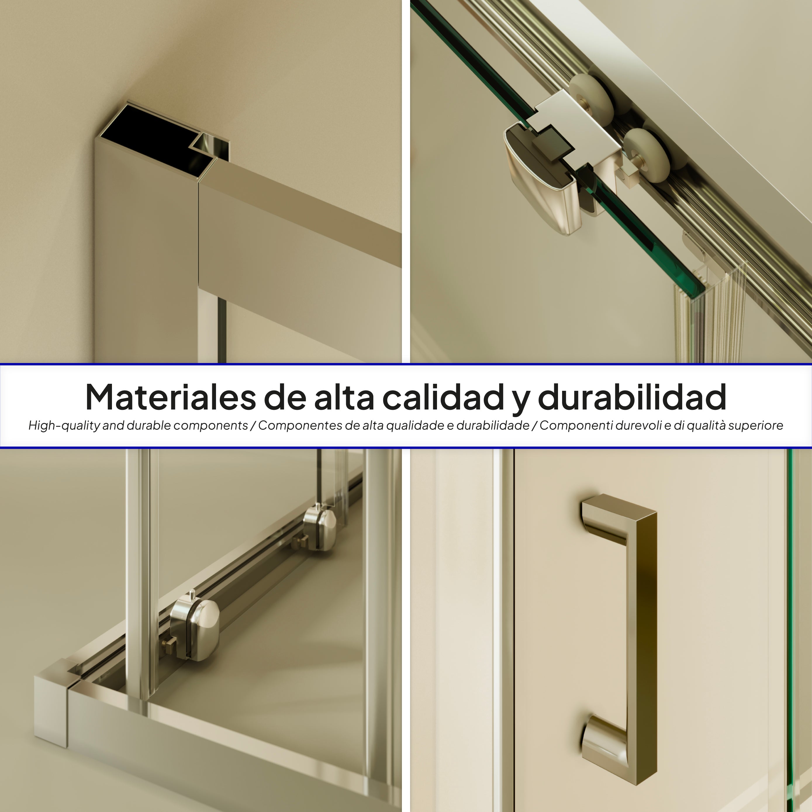 DIANA - Cabine de duche de entrada de canto com portas de correr em vidro temperado meio fosco