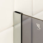 FIONA - Painel de duche Walk-In em Vidro Escurecido 10mm com perfil e Barra Estabilizadora Cromado