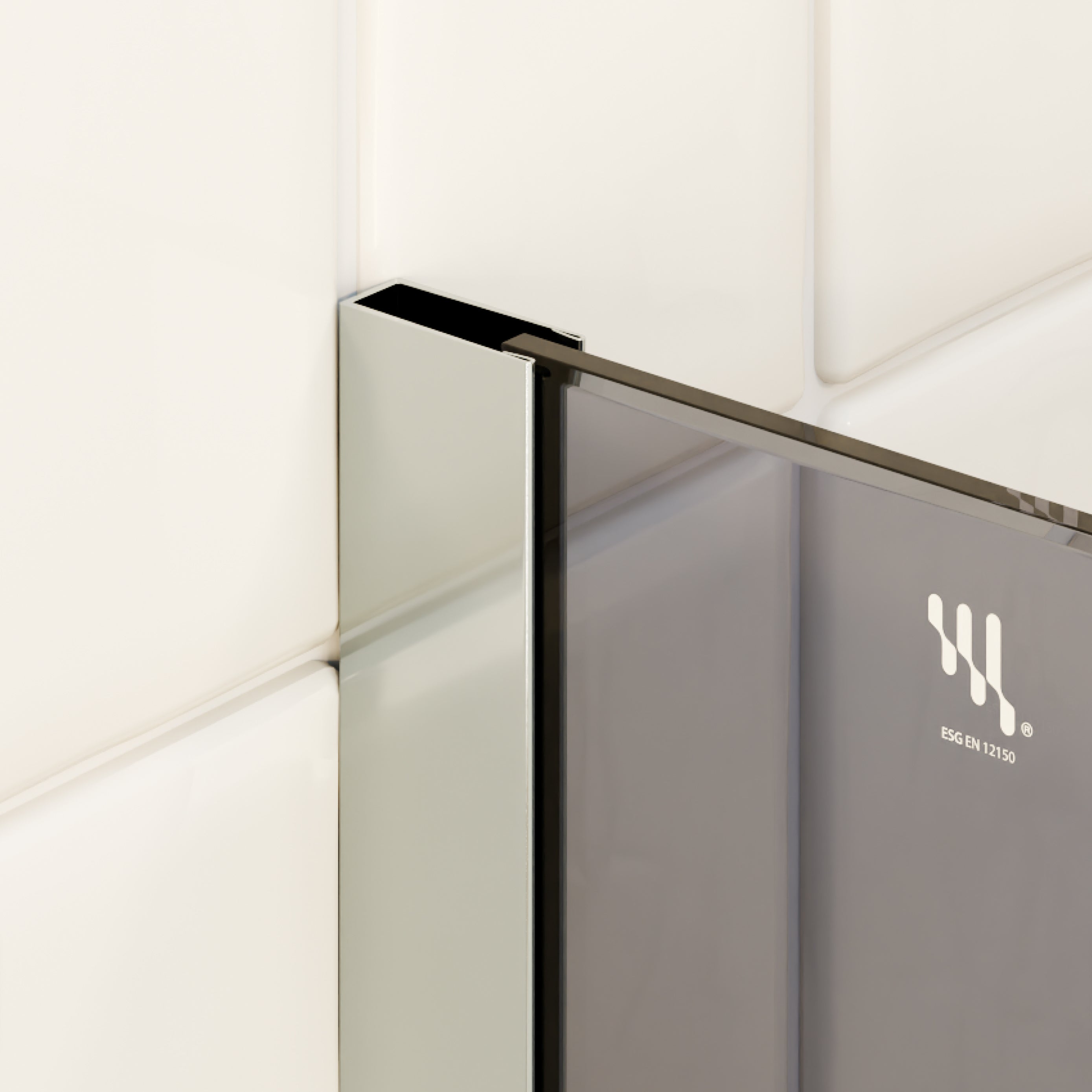 FIONA - Painel de duche Walk-In em Vidro Escurecido 10mm com perfil e Barra Estabilizadora Cromado