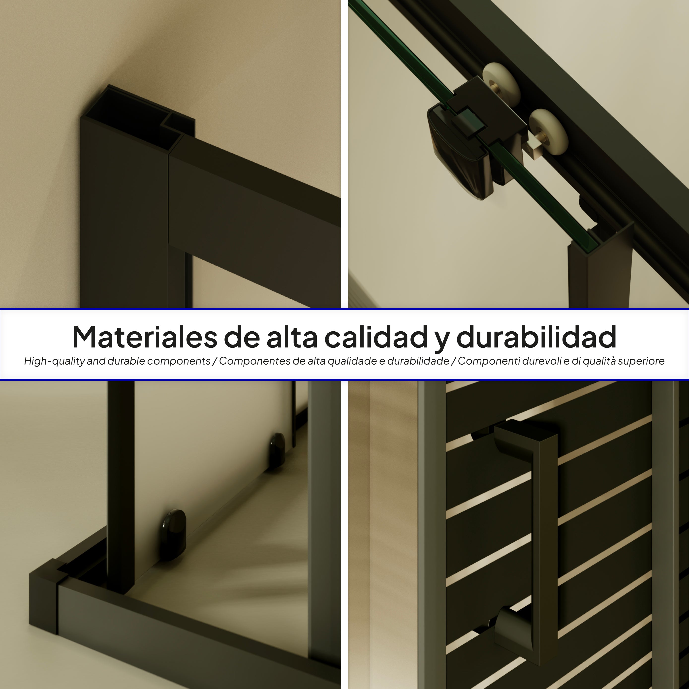 DIANA - Cabine de duche de entrada de canto com portas de correr em vidro temperado às riscas