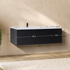 Dafne – Móvel de Lavatório Suspenso 120 cm em Preto Mate com Soft-Close