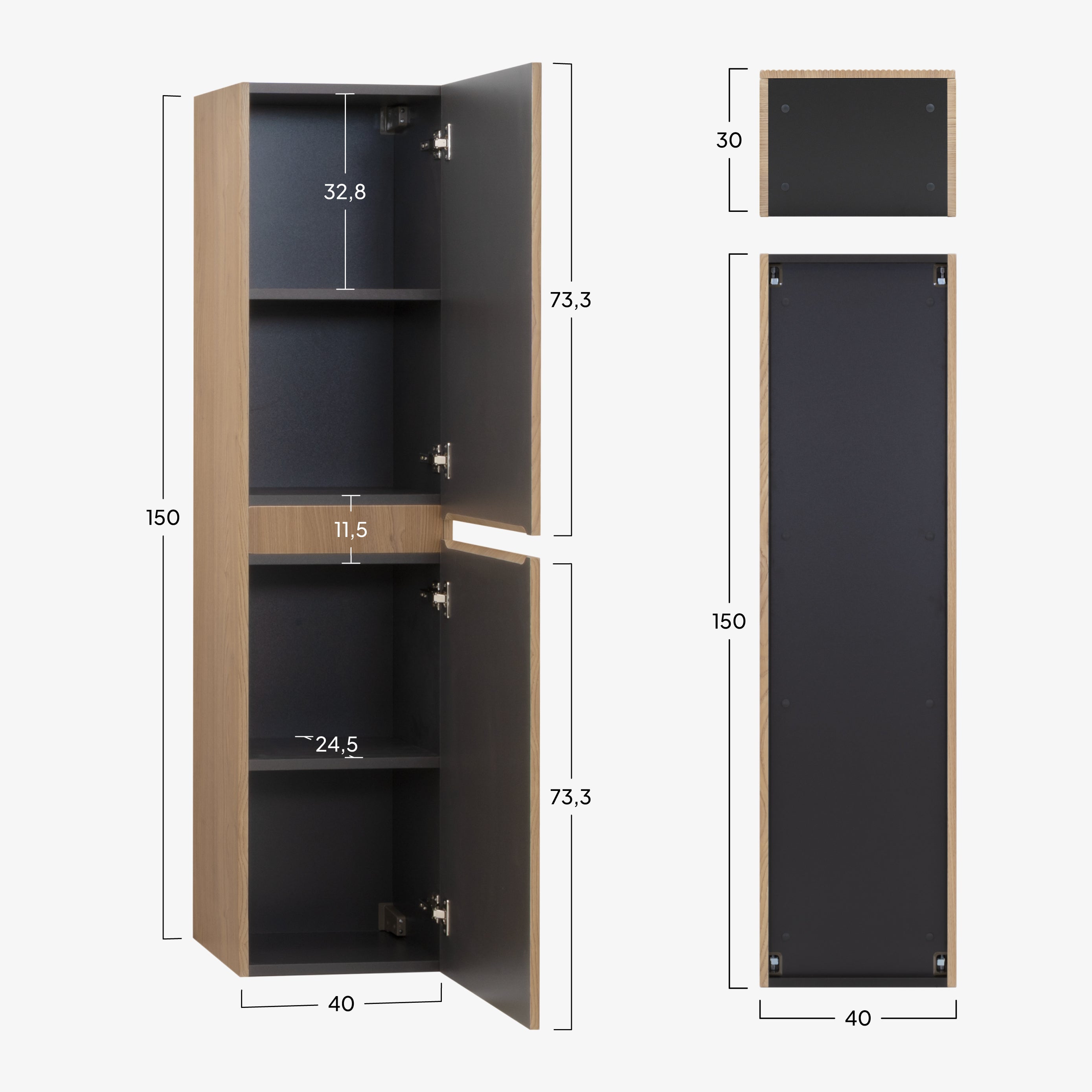 Tália – Móvel Lateral Suspenso com Porta Soft-Close | Várias Cores