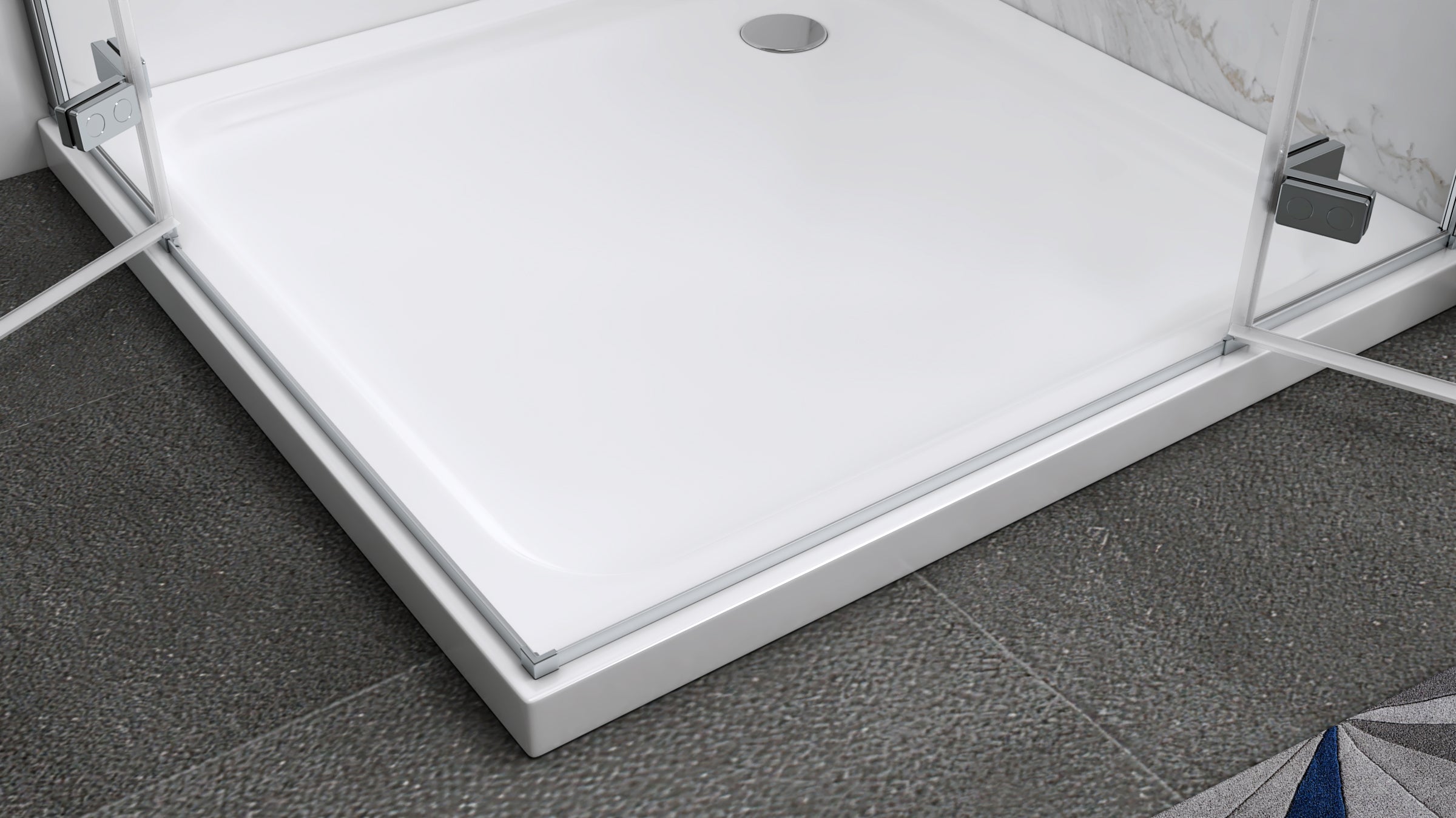 JAYLA - Cabine de duche reversível, portas de abrir, vidro6 mm e perfis cromados