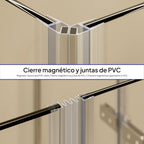 ALICE - Cabine de duche com portas articuladas em vidro temperado meio fosco