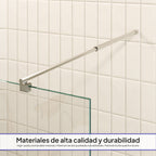 FIONA - Painel de Duche Walk-In em Vidro Transparente 10mm com Perfil e Barra Estabilizadora Cromado