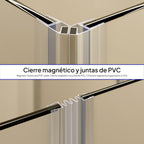 ALICE - Cabine de duche de canto com portas articuladas em vidro temperado fosco