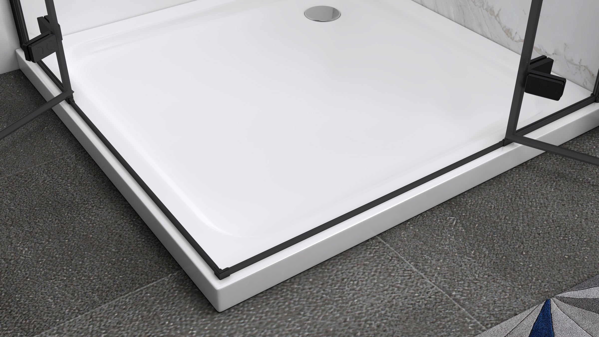 JAYLA - Cabine de duche reversível, portas de abrir, vidro 6mm e perfis pretos