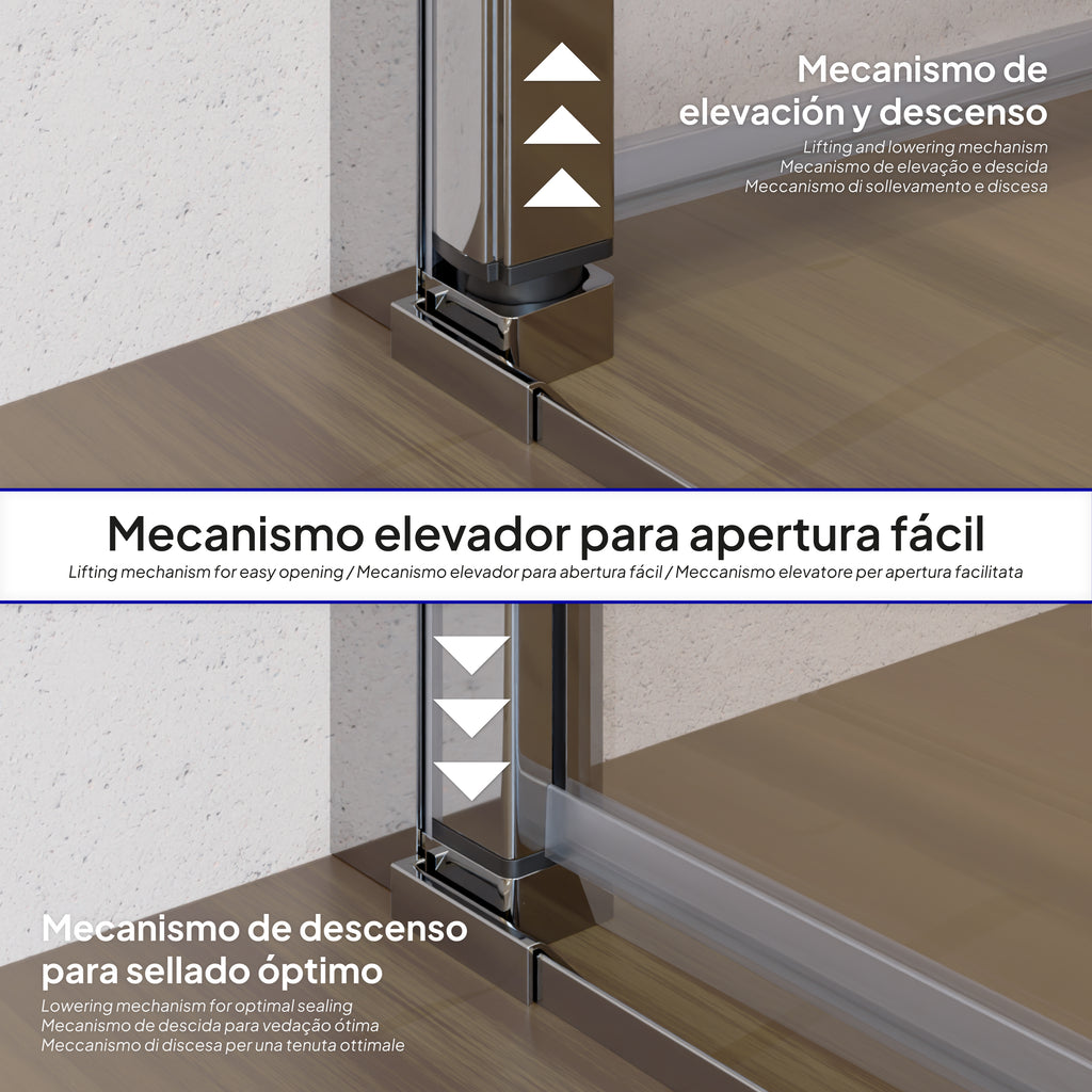 STELLA - Porta de duche com portas batentes em vidro temperado