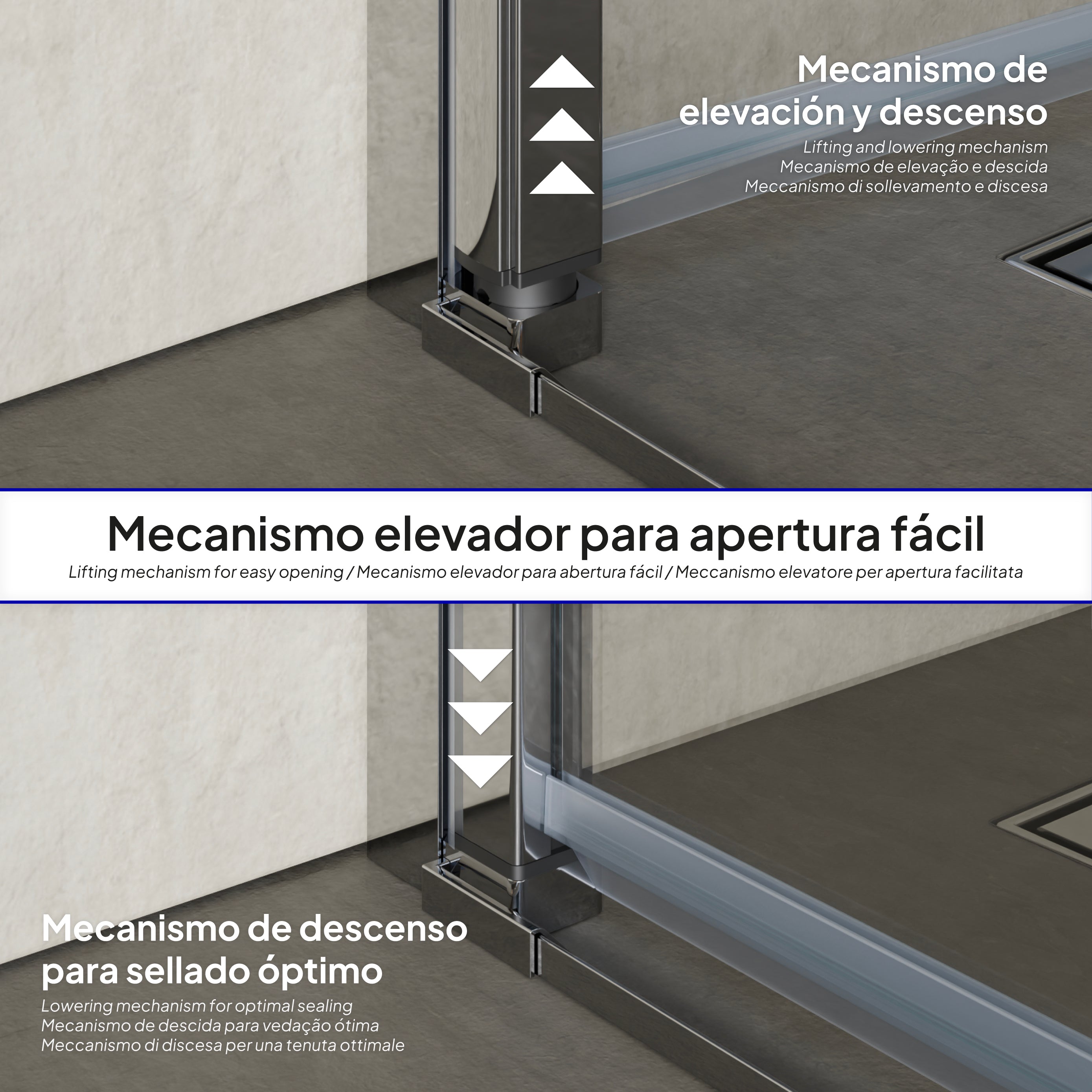 BELLE - Cabine de duche de entrada de canto com portas dobráveis em vidro temperado