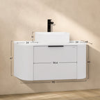 Maia – Móvel de Lavatório Suspenso com Gavetas Soft-Close | 90 cm | Branco Acanalado