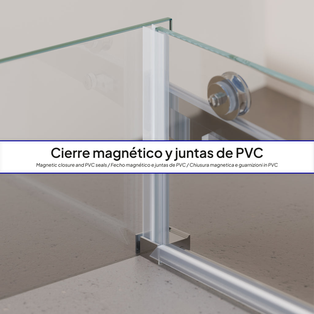 VIOLA - Cabine de duche com porta de correr em vidro temperado de 8mm com altura de 200cm