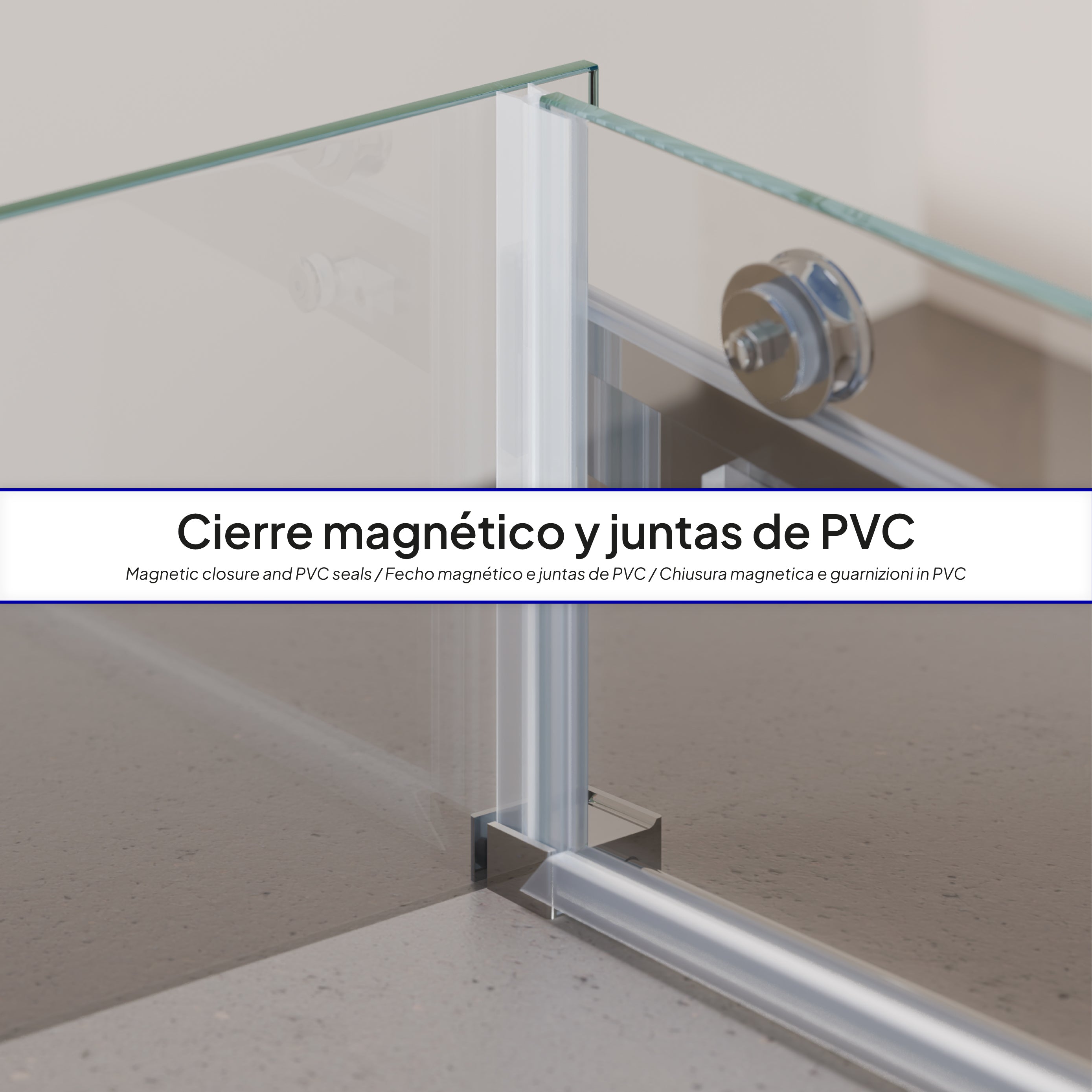 VIOLA - Cabine de duche com porta de correr em vidro temperado de 8mm com altura de 200cm