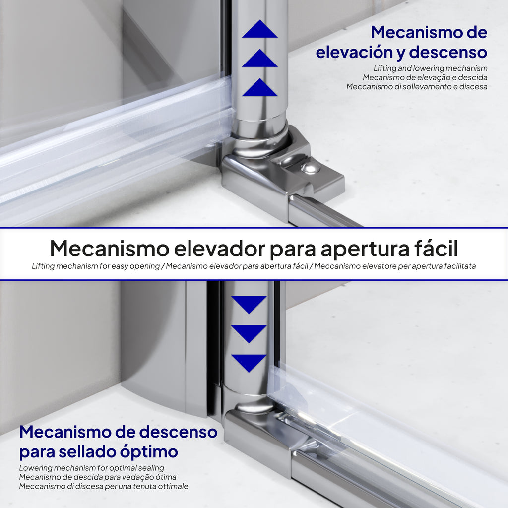 MILA - Porta dobrável em vidro temperado de 6 mm - Vários tamanhos
