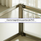 ISADORA - Cabine de duche de entrada frontal com portas articuladas em vidro temperado e perfis cromados