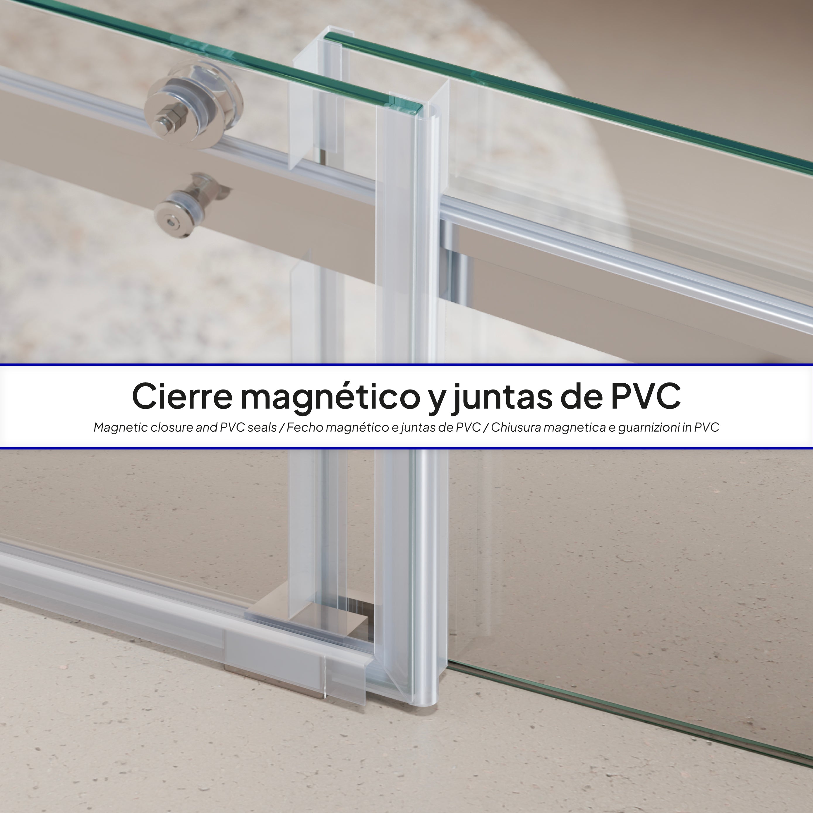 VIOLA - Frontal de duche com porta de correr em vidro temperado de 8 mm - Vários tamanhos