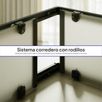 DIANA - Cabine de duche de entrada de canto com portas de correr em vidro fosco temperado