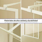 GIANNA – Painel de Duche Walk-In com 2 Painéis em Vidro Temperado c/ Blocos e Perfil Branco com Barra Estabilizadora