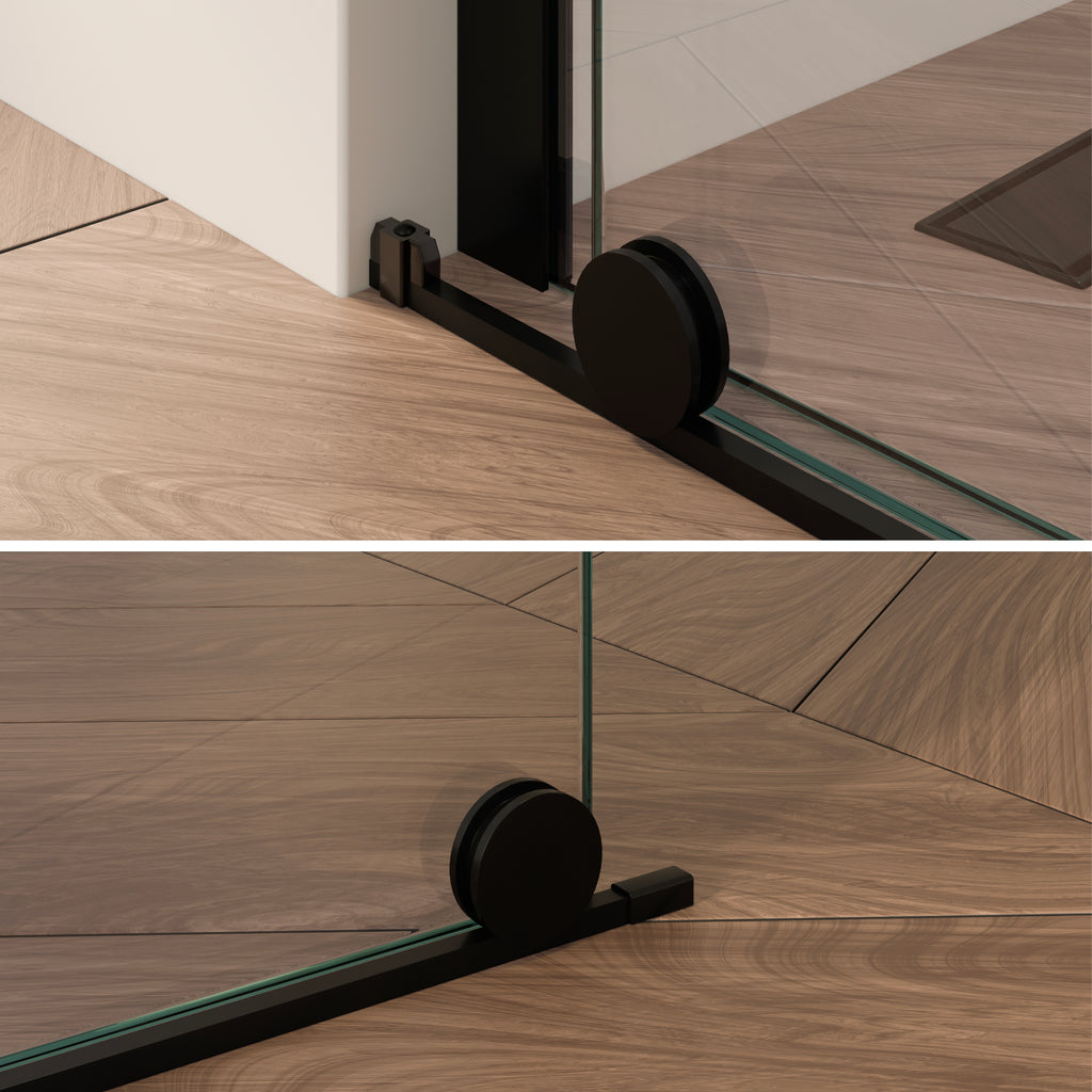 NADINE - Painel de Duche Walk-In em Vidro Temperado 8mm com Perfil Preto