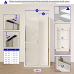 NADINE - Frontal de duche em vidro temperado transparente de 8mm e perfis cromados