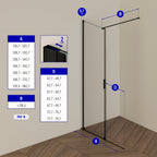 NADINE - Painel de Duche Walk-In em Vidro Temperado 8mm com Perfil Preto