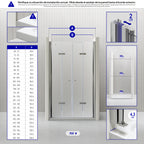 LENA - Frontal de duche com portas dobráveis em vidro temperado fosco