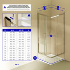 DIANA - Cabine de duche de entrada de canto com portas de correr em vidro temperado meio fosco